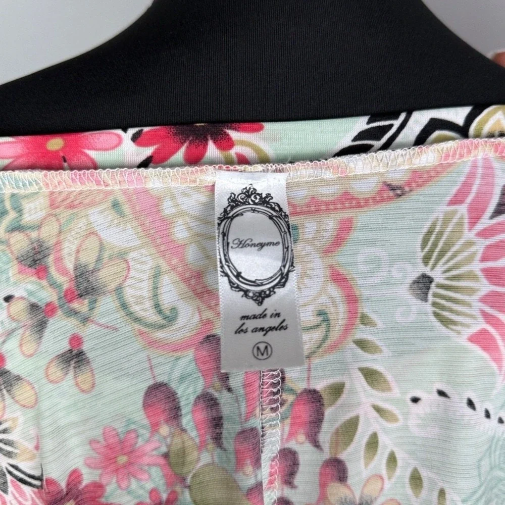 HoneyMe‎ Women's Long-Sleeve Top with Drop Waist Flow  Floral Pattern Size M - Picture 4 of 4